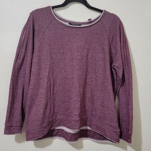 Rock & Republic Heather Red Crewneck Sweater With Zipper Sleeve Women's XL